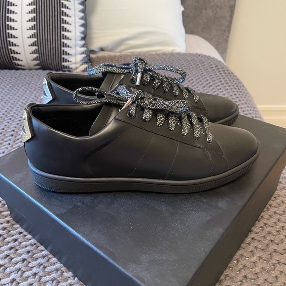 SAINT LAURENT BLACK TENNIS SHOES -LIGHTLY WORN- STILL BRAND NEW. SIZE 9 - Picture 2 of 5